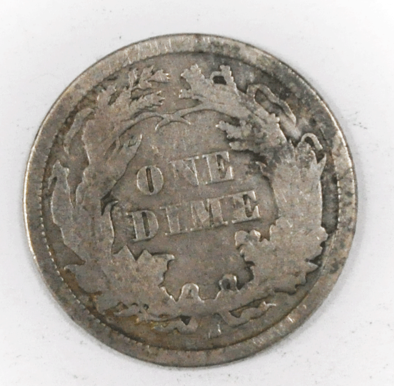 1867 S 10c Seated Liberty Silver Dime Ten Cents Fine San Francisco Low Mintage