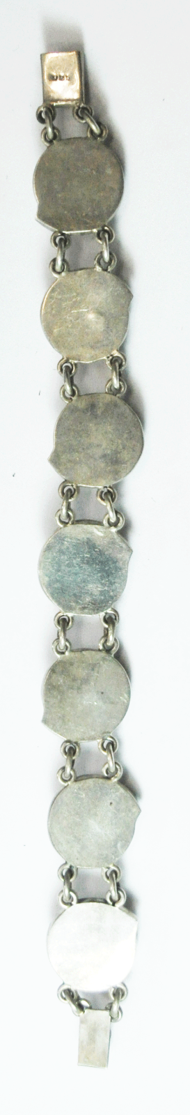 Sterling Silver Domed Spiral Link Bracelet 19mm 7-3/4" Box Closure