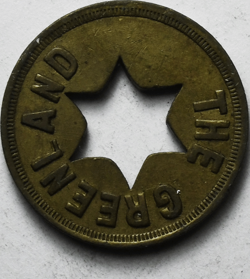 The Greenland Billiards 5c Trade Token Seattle Washington 22mm Star Cutout