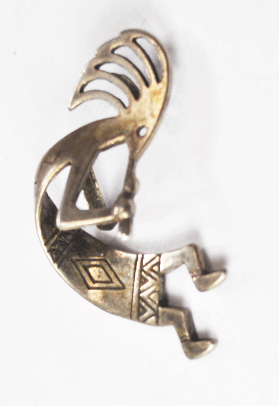 Sterling Silver Sunwest 3-D Kokopelli Slide Pendant 23mm x 43mm