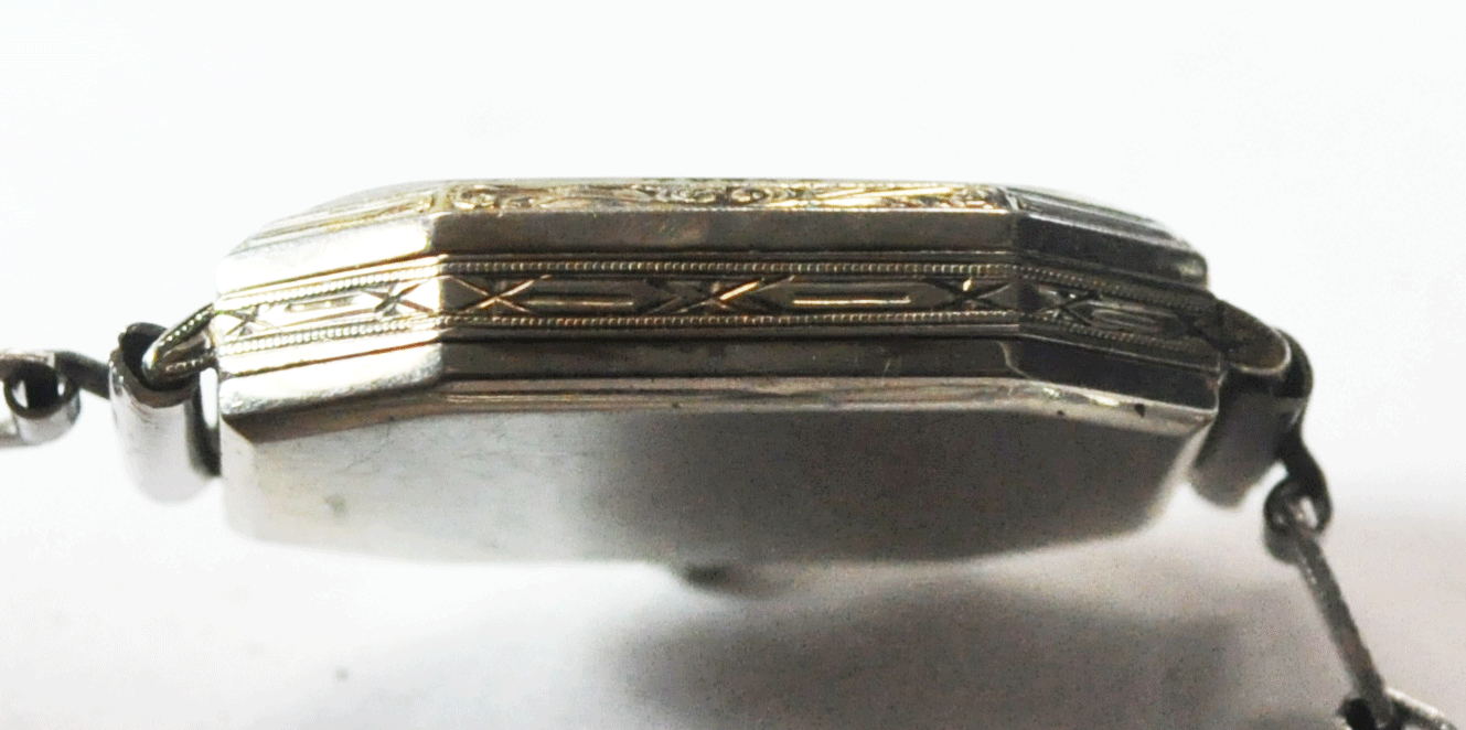 Vintage 14k Solid White Gold Art Deco Waltham Wristwatch 18mm Not Running