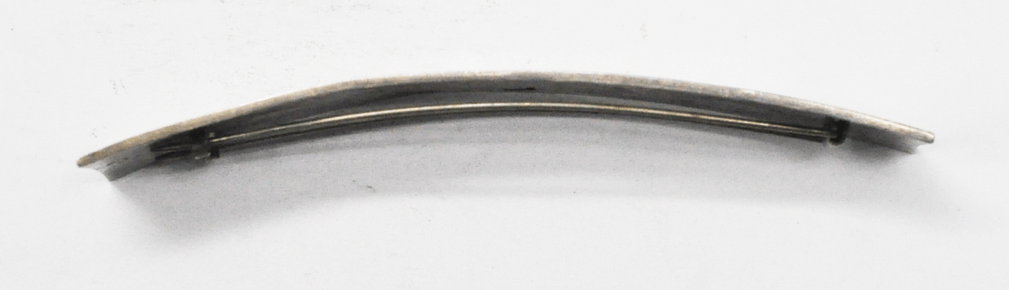 Vintage Sterling Silver Road Runner Curved Hair Clip Barette 4-3/8" x 21mm