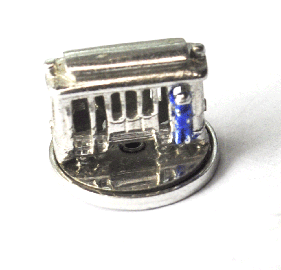 Sterling Silver Wells Spinning Street Car Blue Enamel Charm 15mm x 11mm