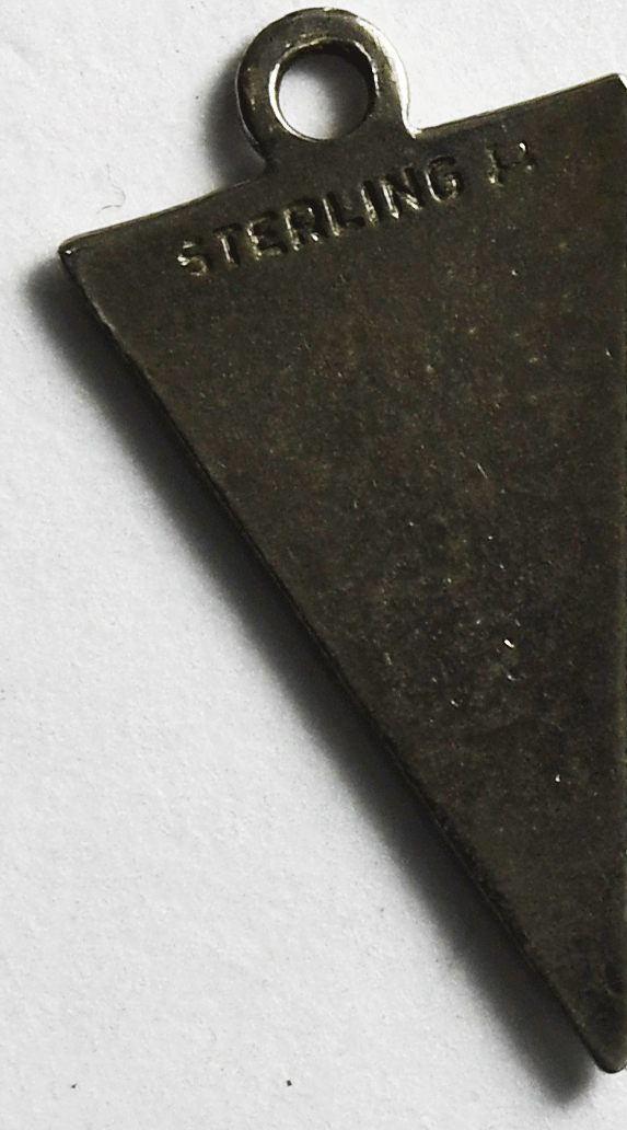 Sterling Central High School Kansas City Blue Enamel Pennant Charm 19mm x 9mm