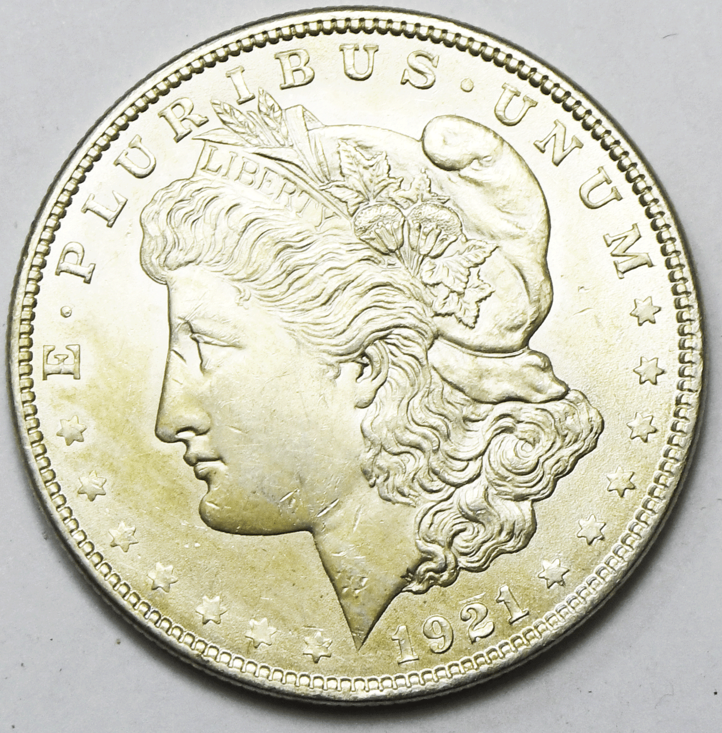 1921 $1 Morgan Silver One Dollar US Coin Philadelphia VAM 27 Wide Reed Unc