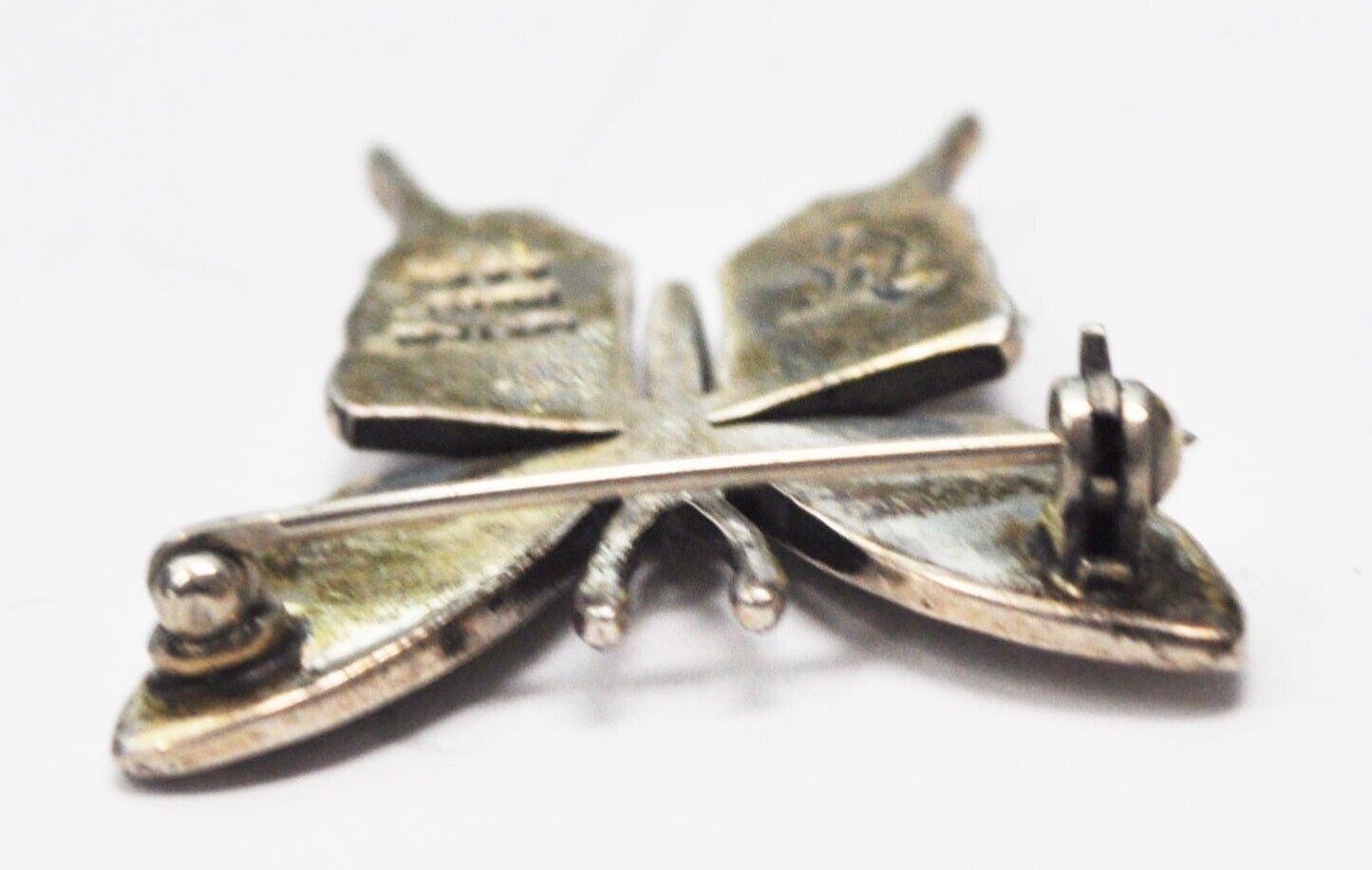 Sterling Silver Mexico Fabaro TF-86 Butterfly Brooch Pin 30mm x 26mm