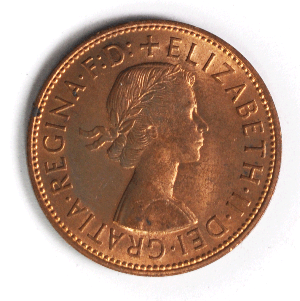 1966 Great Britain Bronze Penny KM# 897 Uncirculated