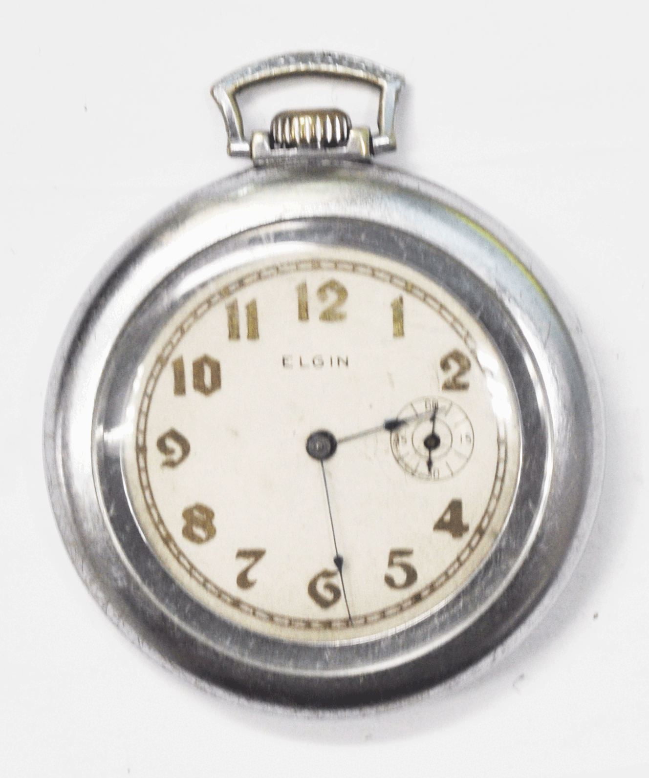 1909 Elgin Size 6 Grade 295 Pocket Watch Oversized Case 3 O'clock Second Hand