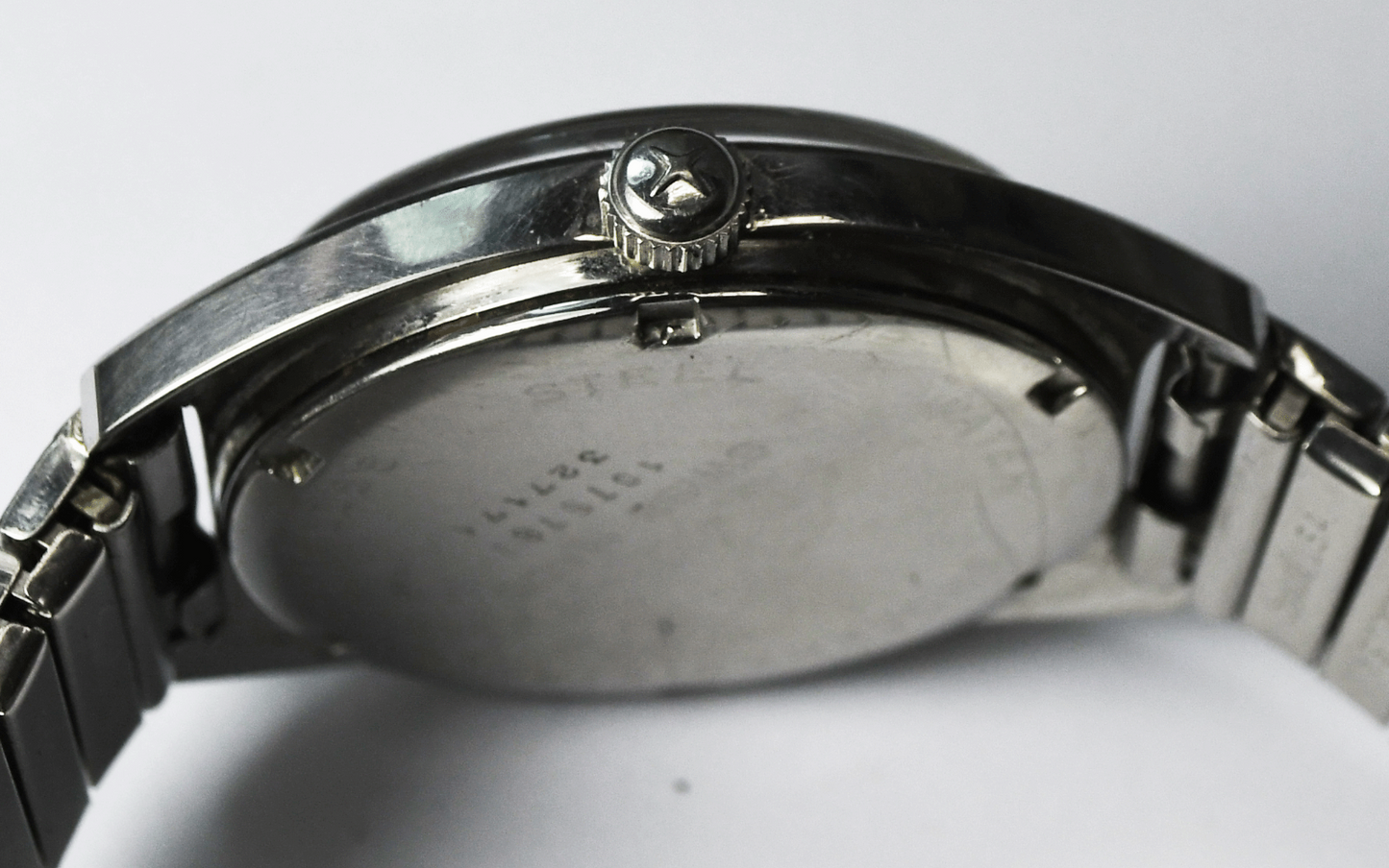 Vintage Glycine Manual Wind 1803 Wristwatch 33mm Stainless 2-Tone Pie Pan Dial