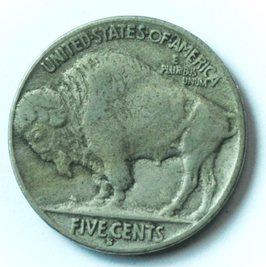 1929 S 5c Buffalo Nickel Five Cents US San Francisco Rare