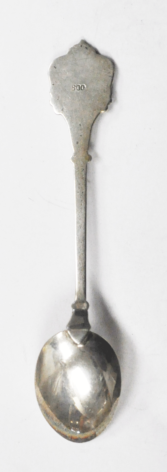 800 Silver Rüdesheim Germany Enamel Souvenir Spoon 4-1/8"