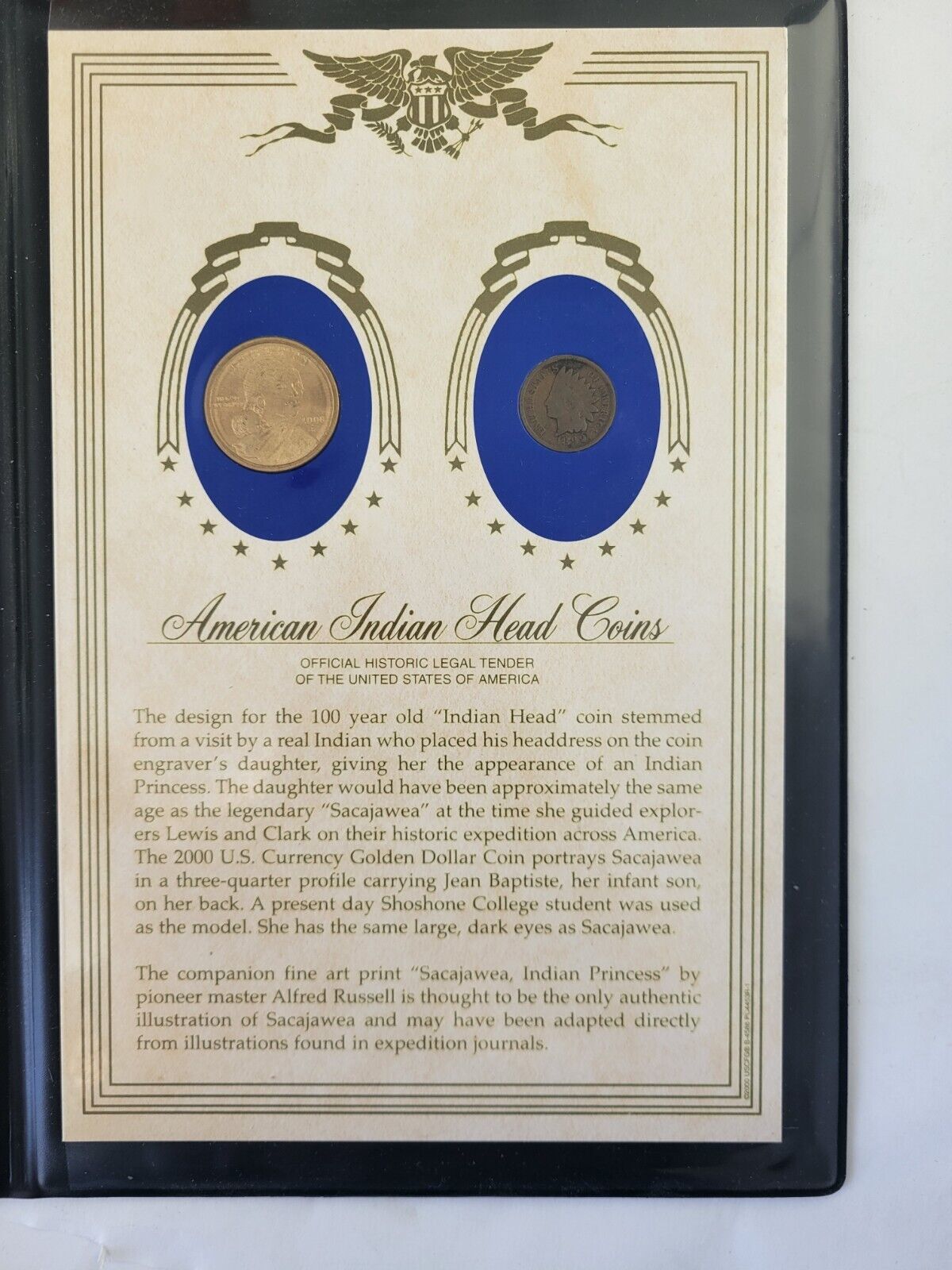 US Commemorative Fine Art Gallery American Indian Head Coins Set