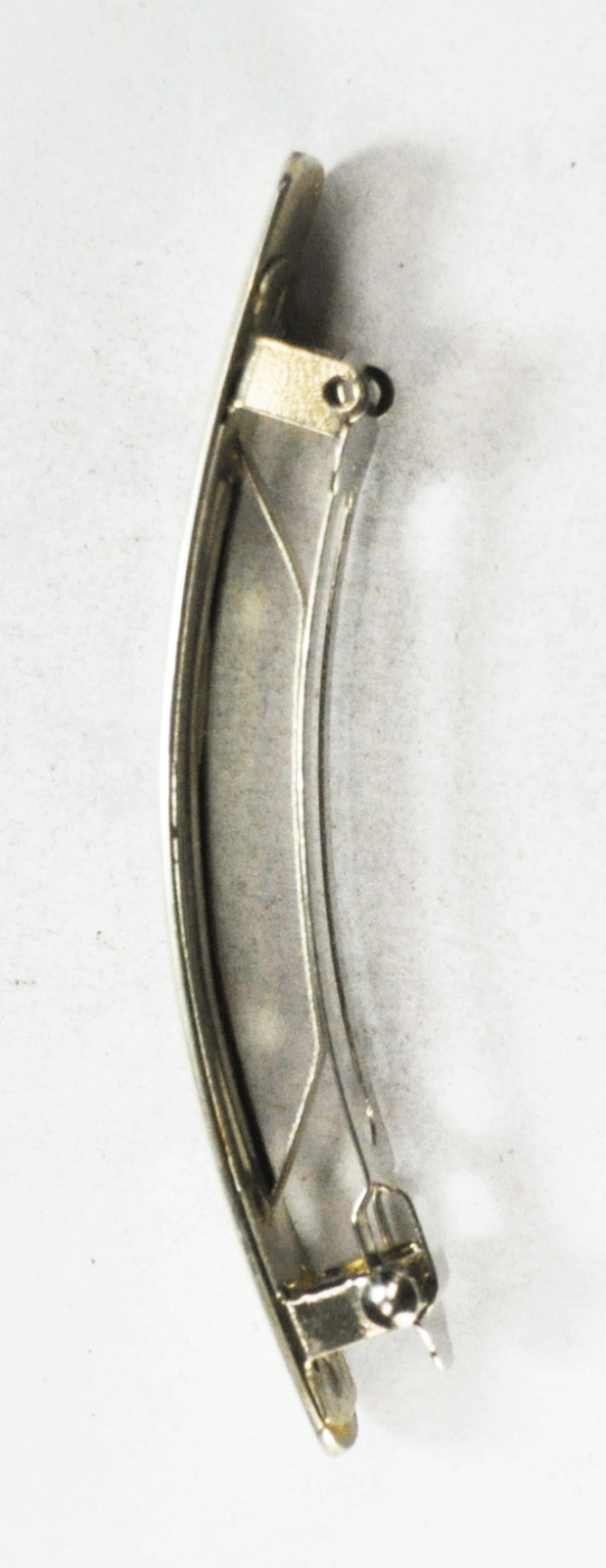 Sterling Silver KK Signed Etched Rays Sun Hair Curved Barrette 3-3/4" 12mm