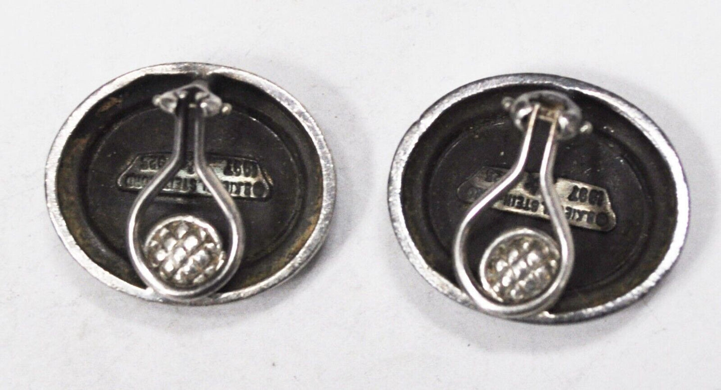 Sterling Silver Kieselstein Cord Horse Equestrian Clip On Earrings 24mm x 20mm