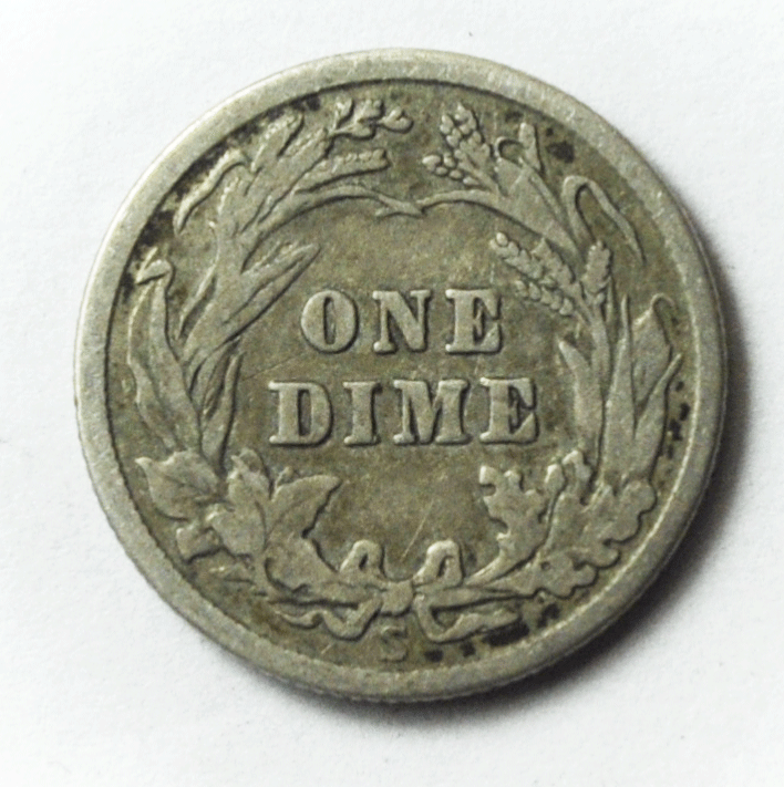 1915 S 10c Barber Silver Dime Ten Cents San Francisco