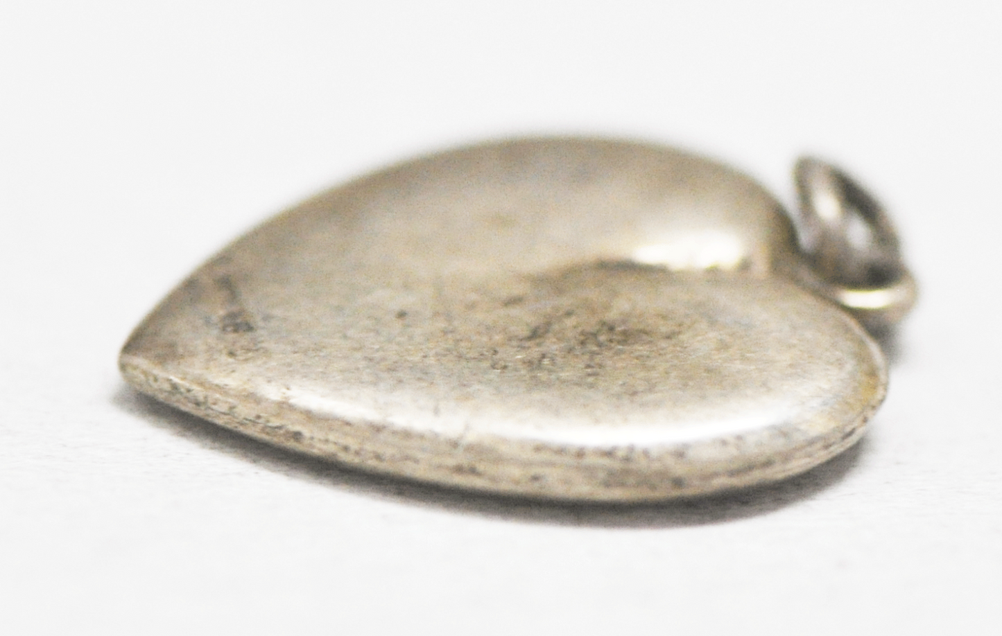 Sterling Silver Plain Puffy Heart Charm Antique Monogrammed 22mm x 19mm