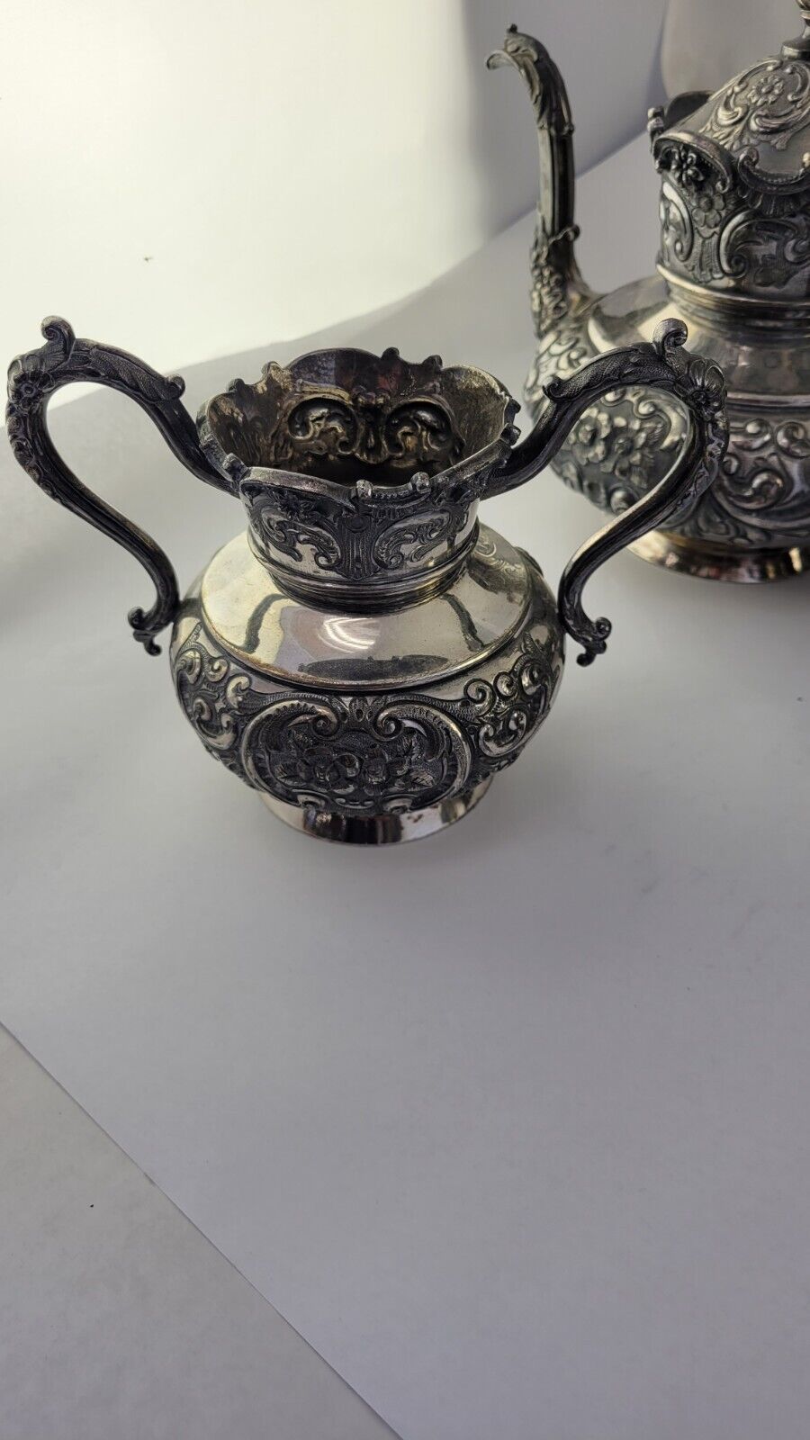 Rogers Smith Victorian Quadruple Plate 5pc Coffee & Tea Service Set Meriden CT