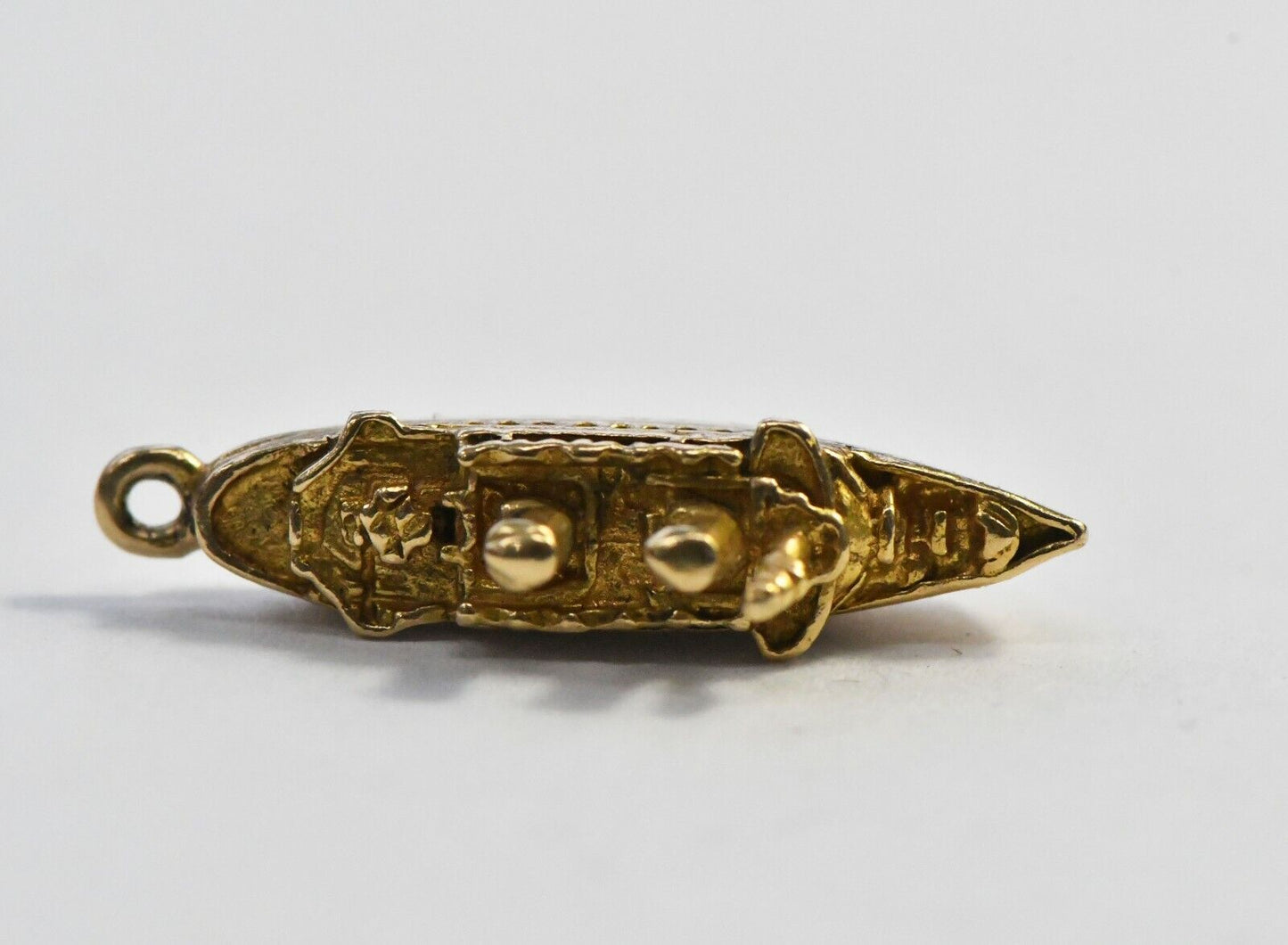 Vintage 14k Gold Pendant Charm 3 grams Cruise Liner Ship Smokestack