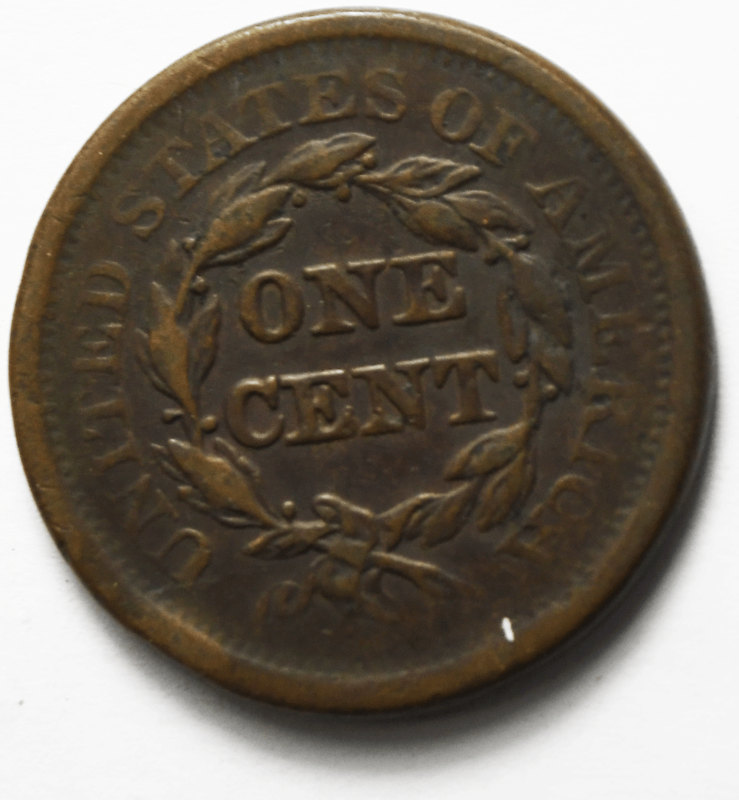 1851 1c Braided Hair Large Cent One Penny US