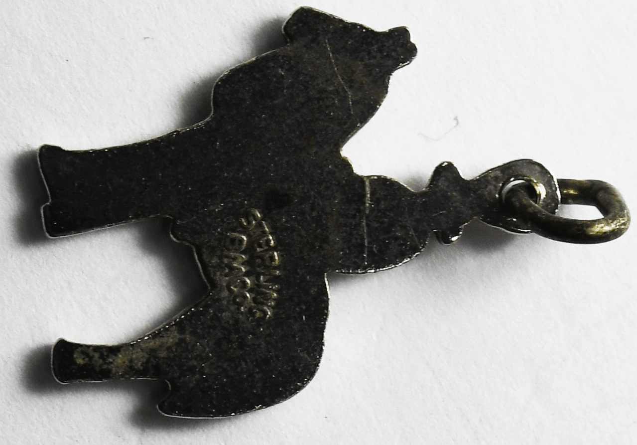 Sterling BM Co Cowboy Black Enamel Horse Charm 22mm x 17mm