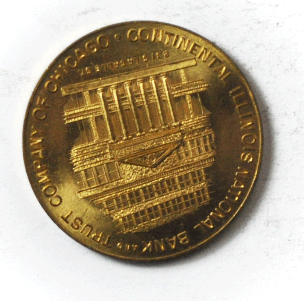Bank of Gold Gulch Souvenir Chicago Railroad Fair Continental Illinois 32mm