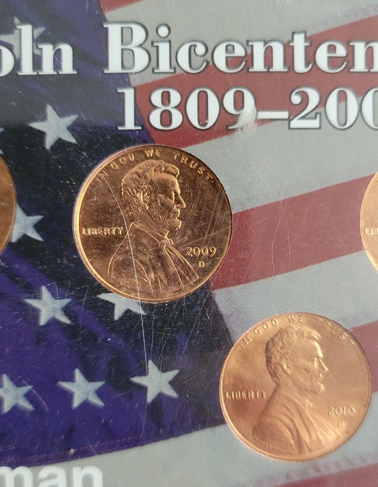 Lincoln Bicentennial Cents 1809-2009 Coin Set in Whitman Display Holder 5 Coin
