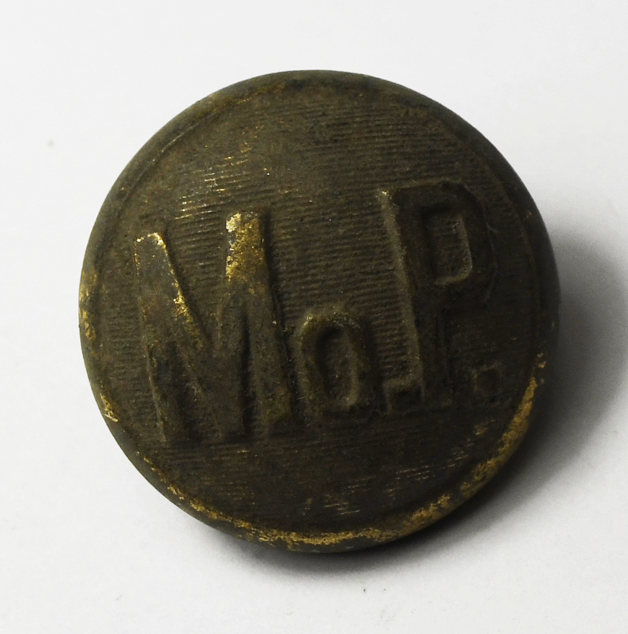 Vintage Missouri Pacific Railroad Button 23mm Mo.P.