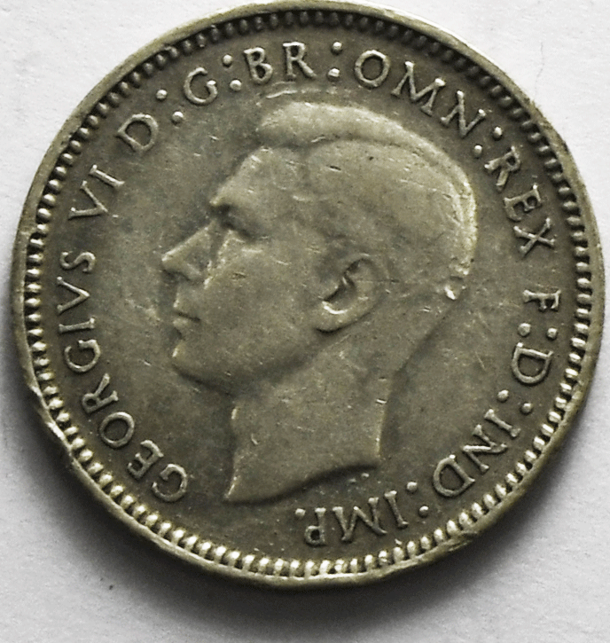 1938 Australia 3 Pence Silver Coin KM# 37