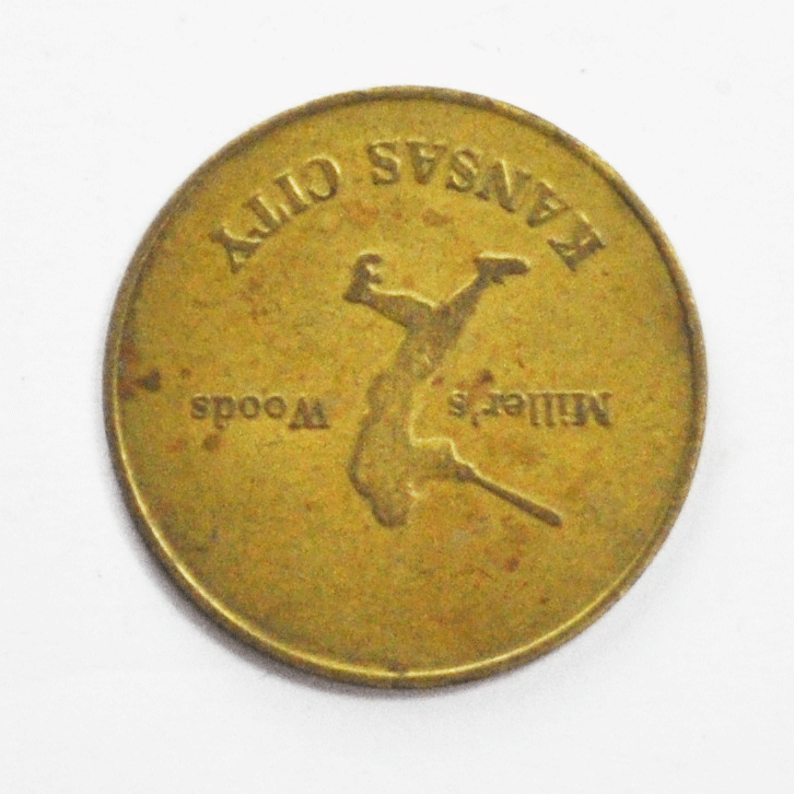 Miller's Woods Kansas City Baseball Player Batting Token 32mm Medal