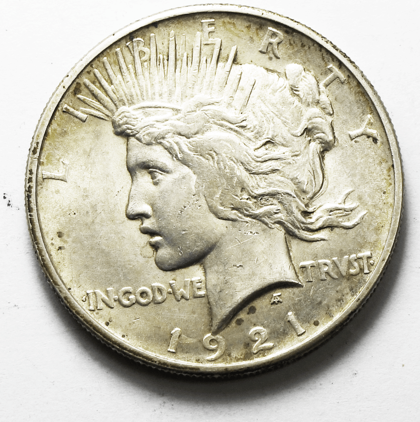 1921 $1 Peace Silver One Dollar US Philadelphia Rare AU