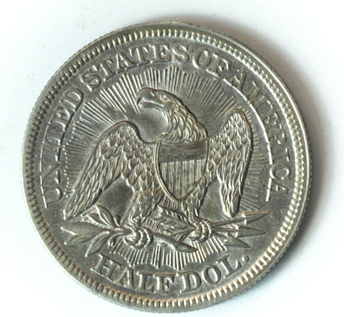 1853 50c Seated Liberty Silver Half Dollar Fifty Cents Arrows Rays AU