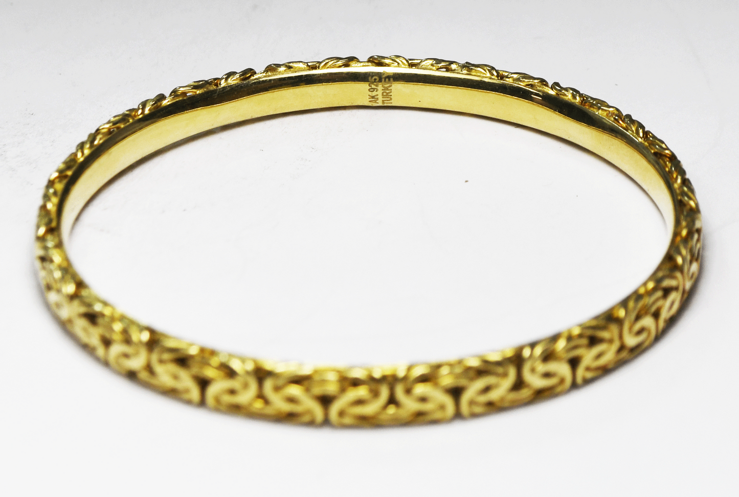 Sterling Silver GEP Turkey Filigree Large Bangle Bracelet 6mm 13g