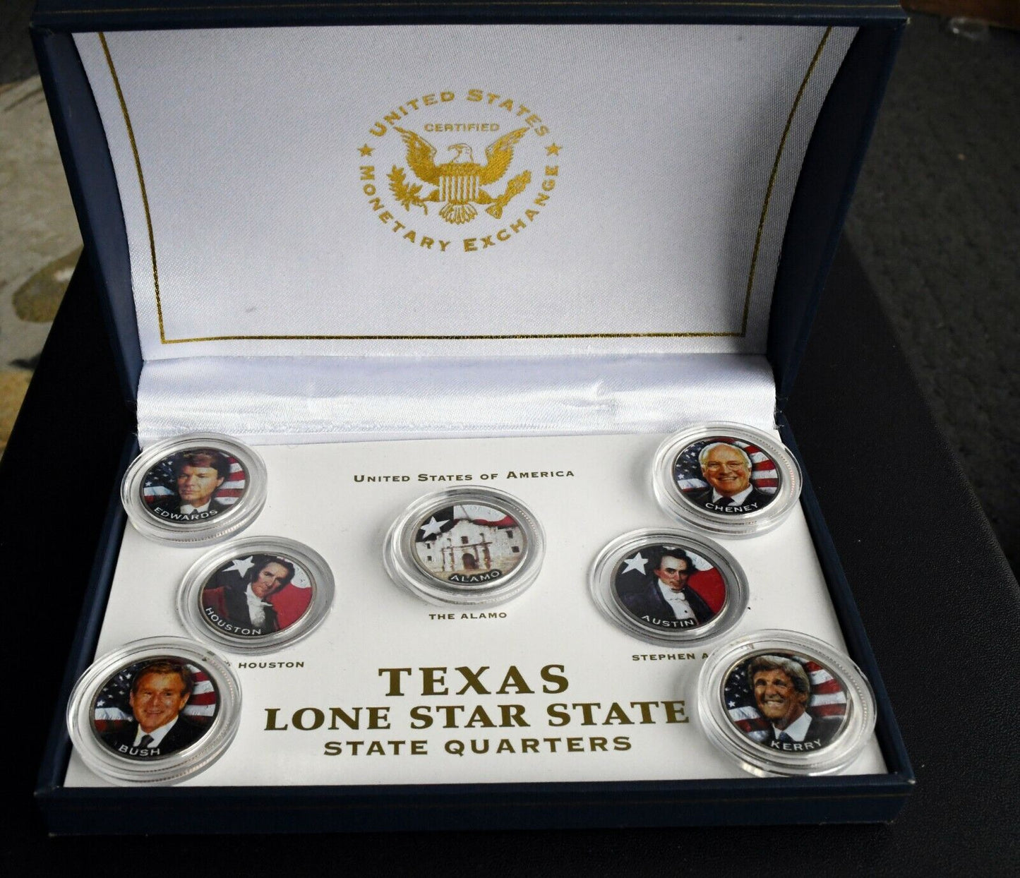 Texas Lone Star State State Quarters Monetary Exchange Bush Cheney Austin Kerry