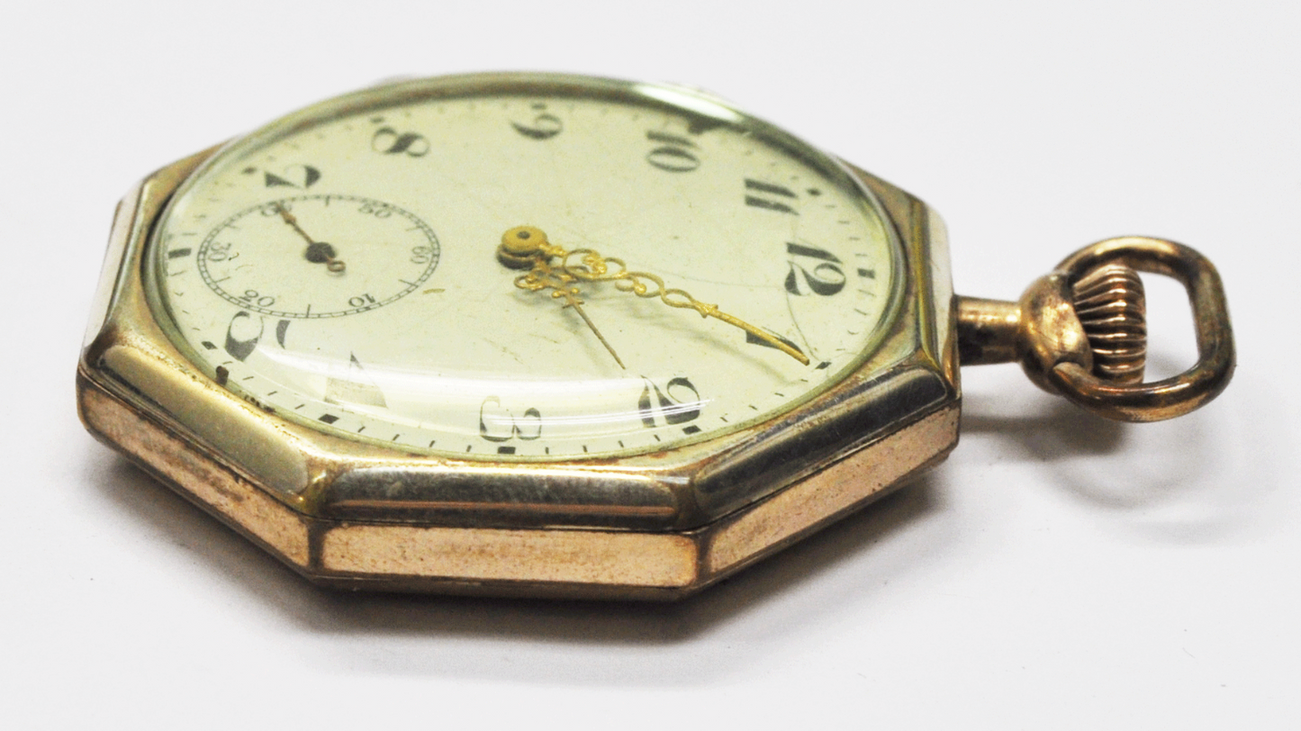 Resulta W Swiss Octagon 5yr GF Pocket Watch Size 12
