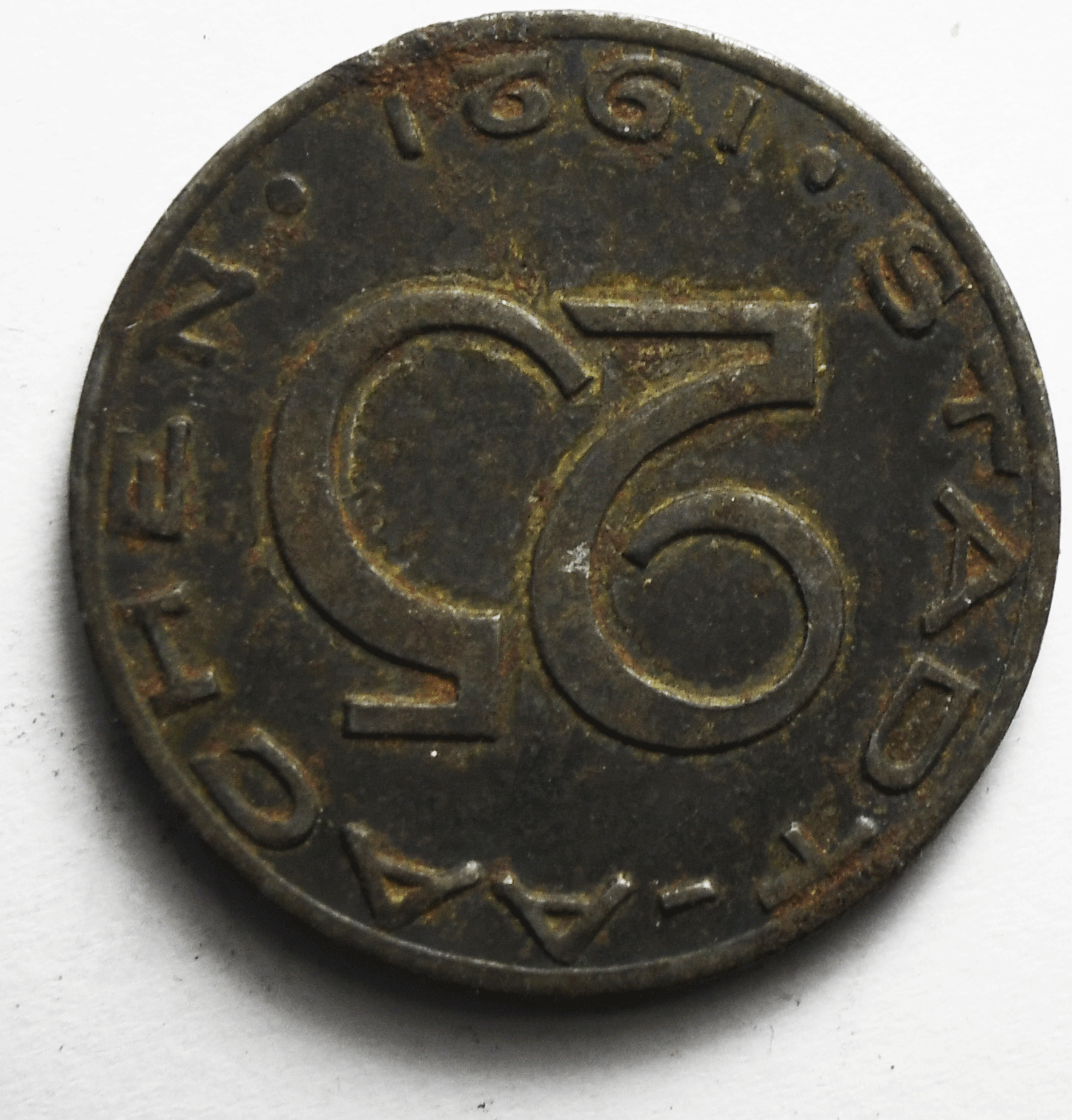 1921 Aachen Stadt Rheinprovinz 25 Pfennig Emergency Money Iron Coin