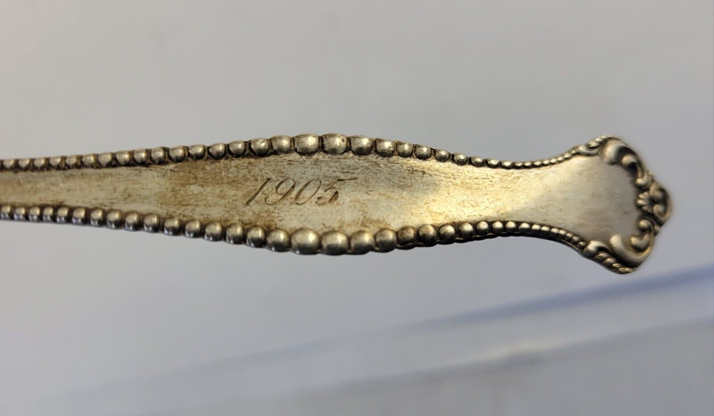 Canterbury by Towle Sterling Silver Lettuce Fork 9 1/4" Monogrammed 1oz.