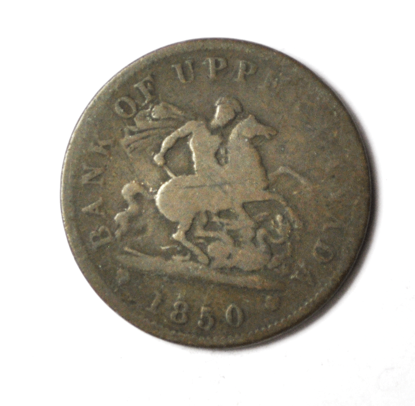 1850 Upper Canada One Penny Bank Token Tn3 Without Dot
