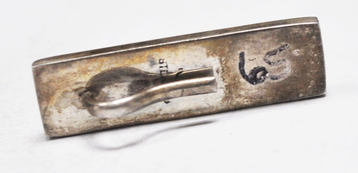 Sterling Silver Rectangle Inlay Blue Turquoise Clip 39mm x 11mm