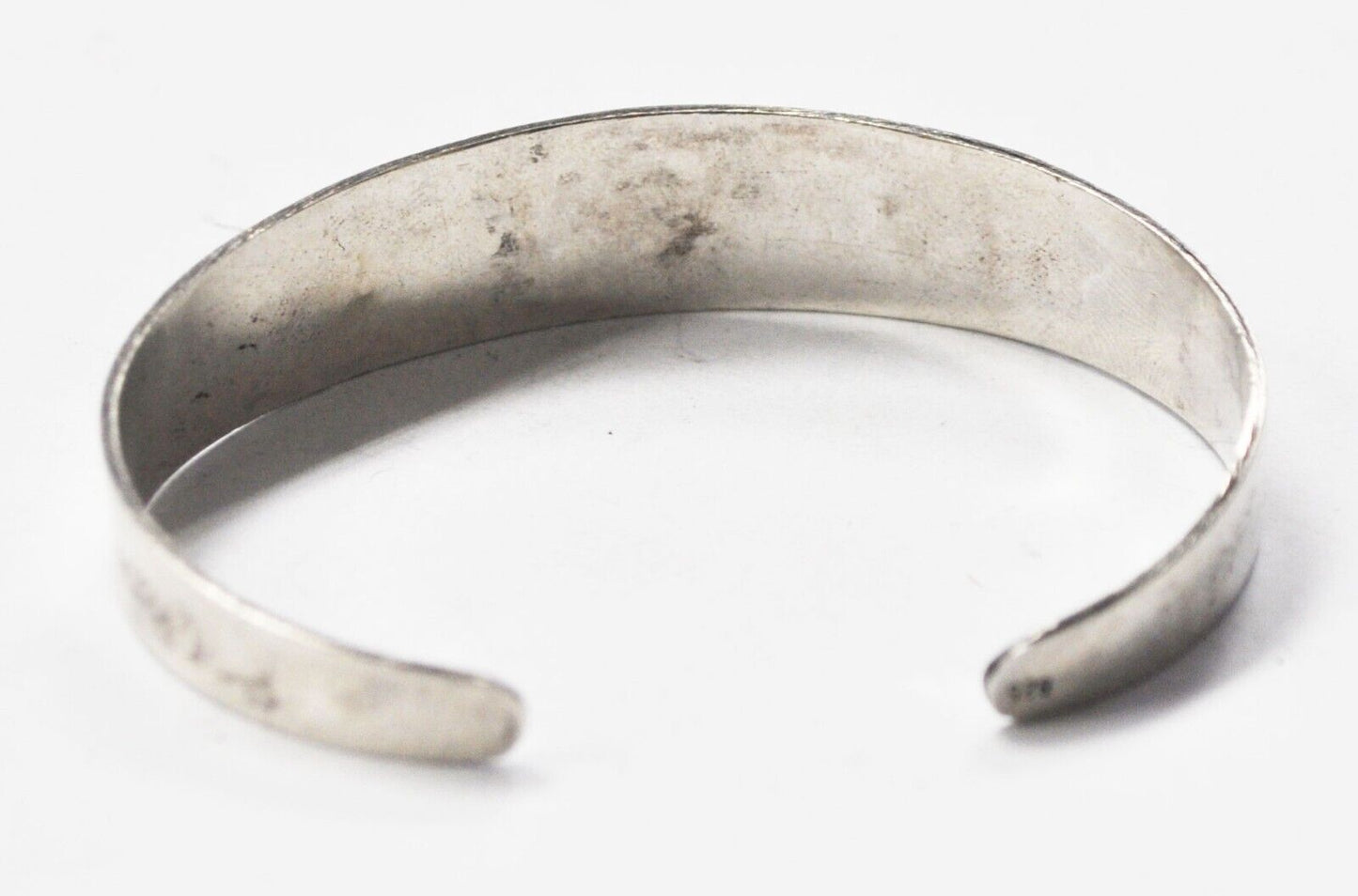 Sterling Silver Rope Spiral Center Cuff Bracelet 15mm 7-1/4" Wrist