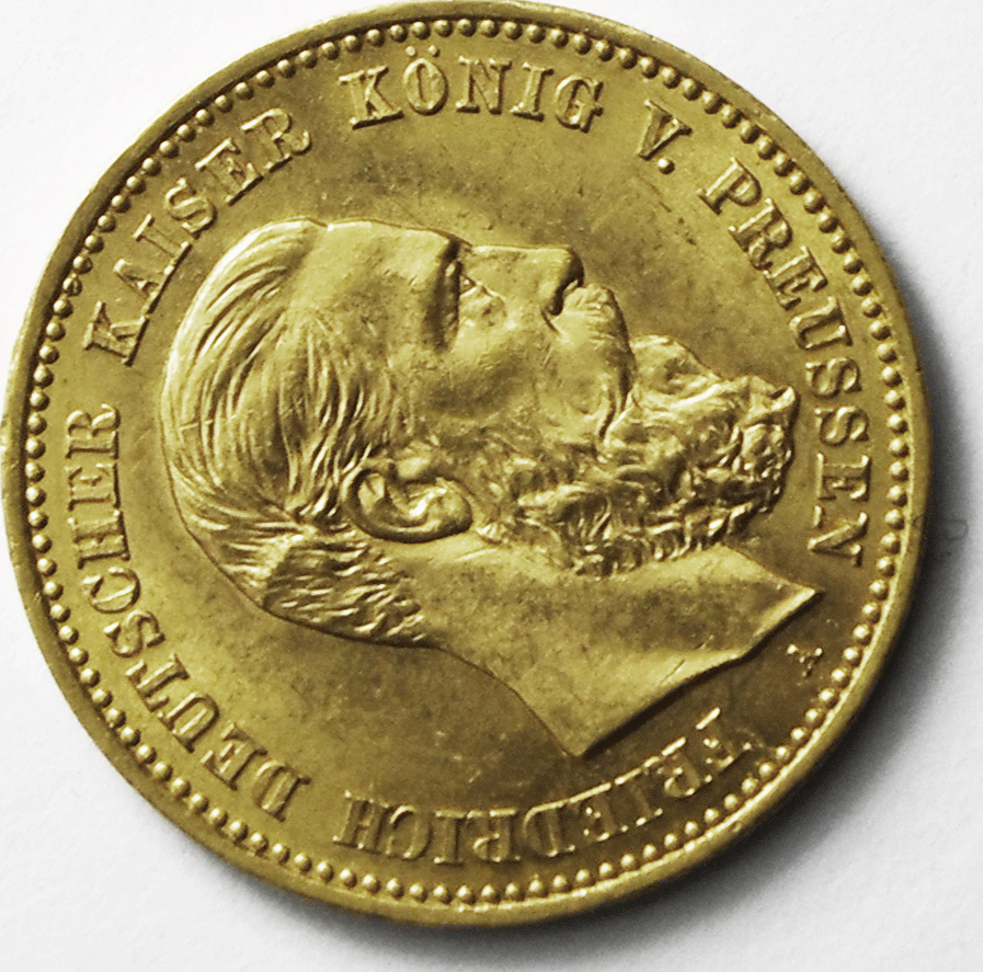 1888 A German States Prussia 10 Ten Mark Gold Coin KM# 514 Uncirculated