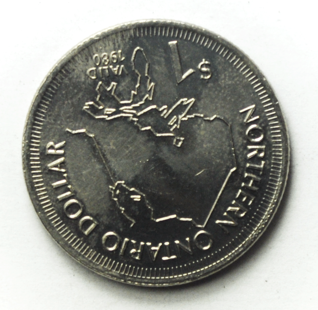 1980`Canada $1 Trade Dollar 34mm Ontario North Now Northern Place
