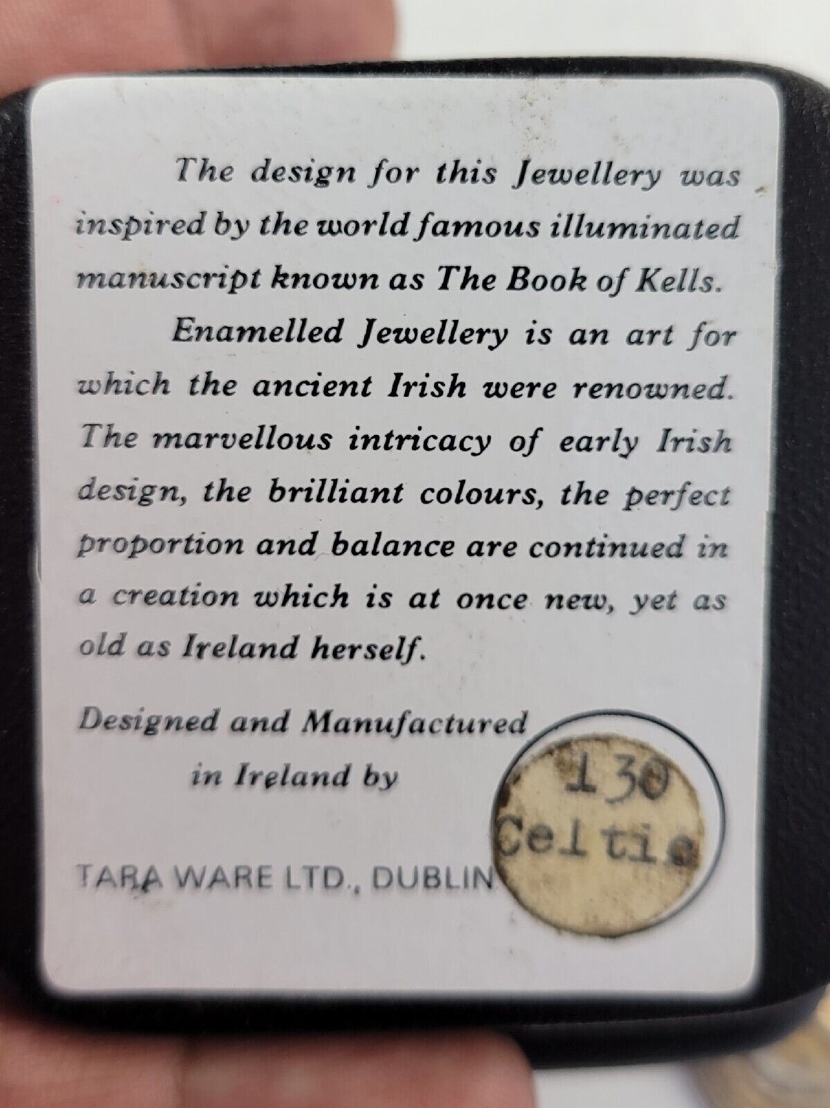 Tara Ware Dublin Ireland Celtic Sterling Guilloche Enamel Bird Brooch Boxed