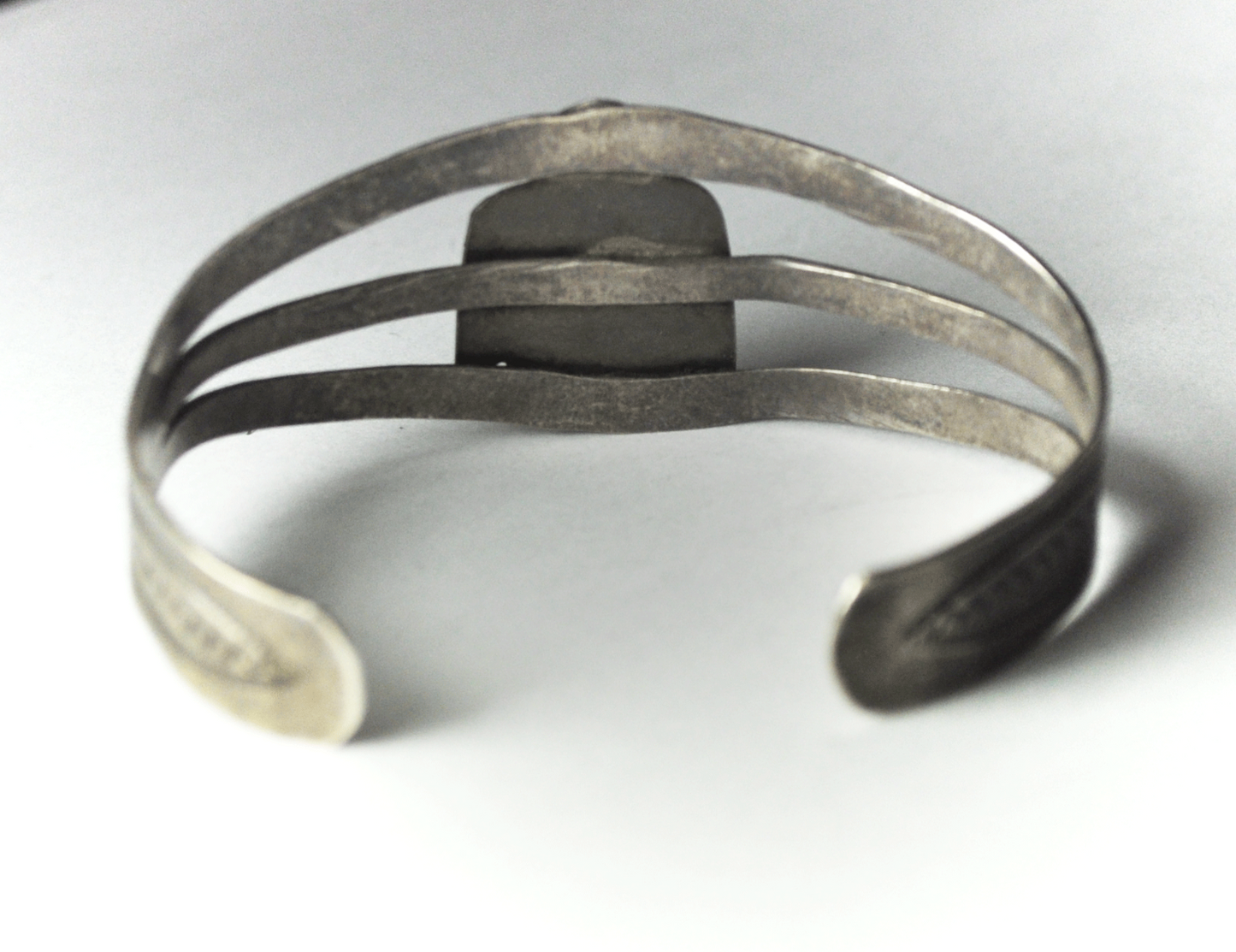 Antique Sterling Silver Turquoise Zuni Peyote Bird Split Cuff Bracelet 26mm