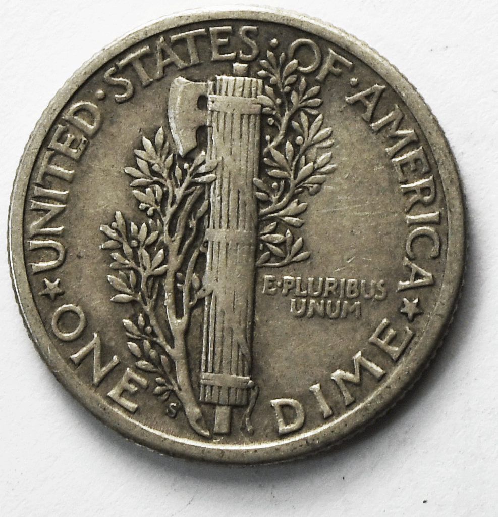 1916 S 10c Mercury Silver Dime Rare Ten Cents San Francisco
