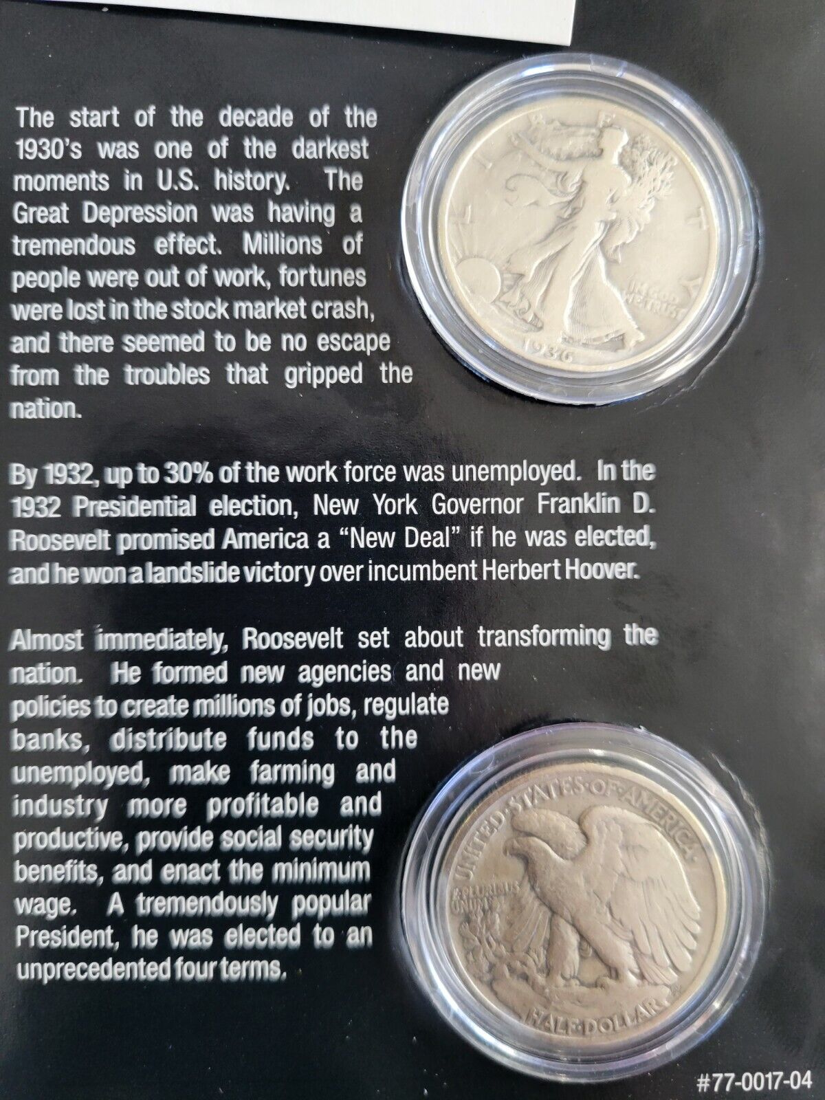 A Century of U. S. Walking Liberty Half Dollars and Stamp 2pc. Set