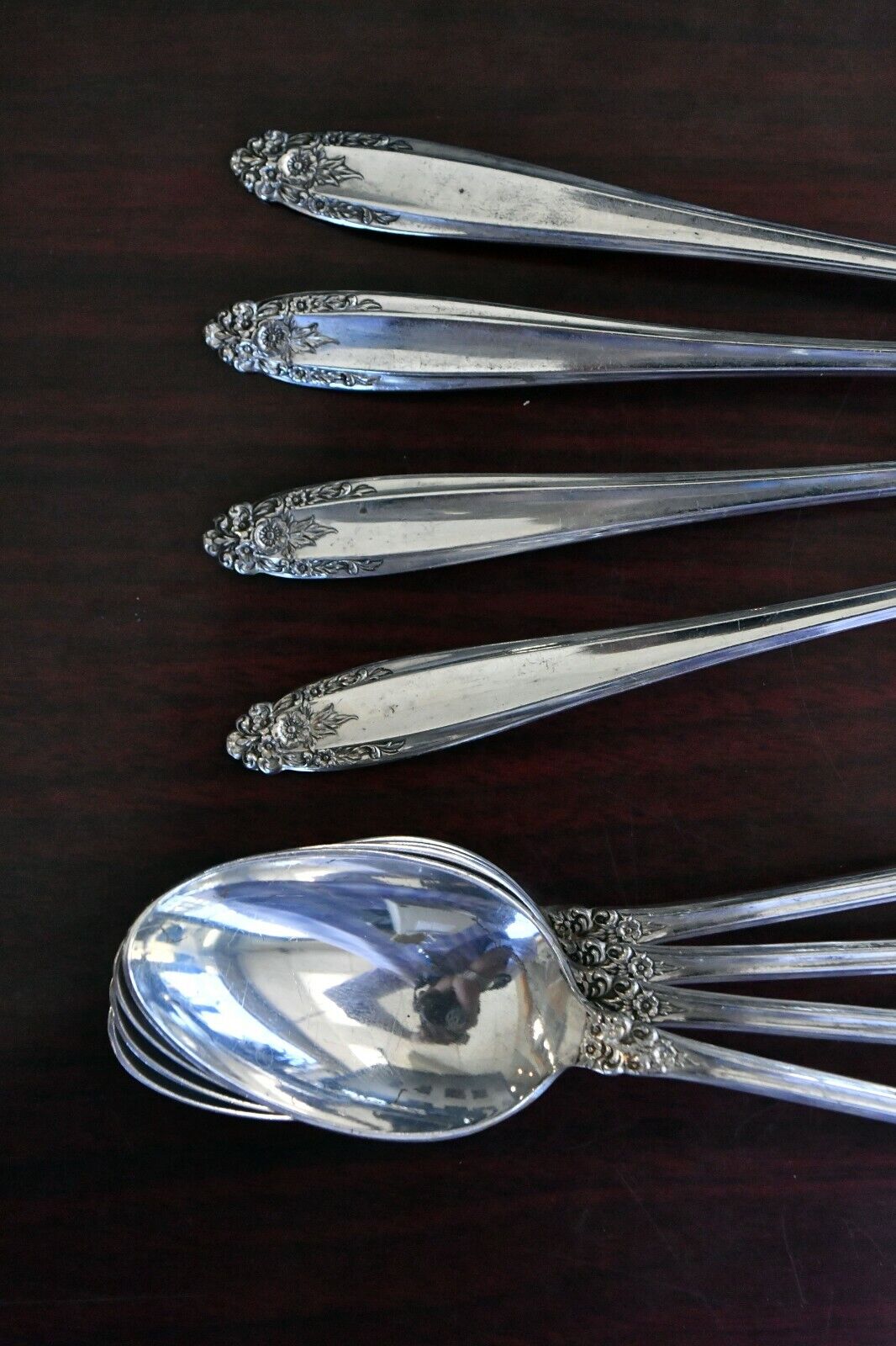 Set of 8 Prelude by International 7 3/8" Sterling Long Iced Tea Spoons 7.3 oz.