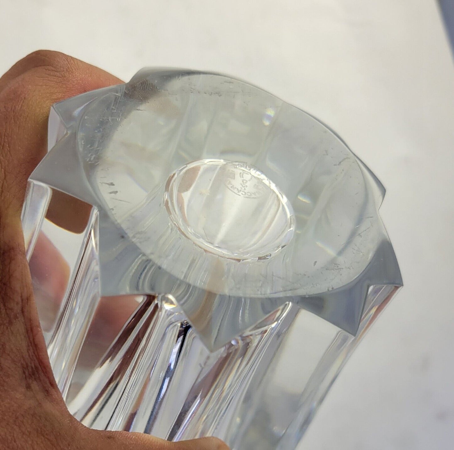 Baccarat Pauline Crystal Flower Vase Heavy 7 7/8" Tall France Made