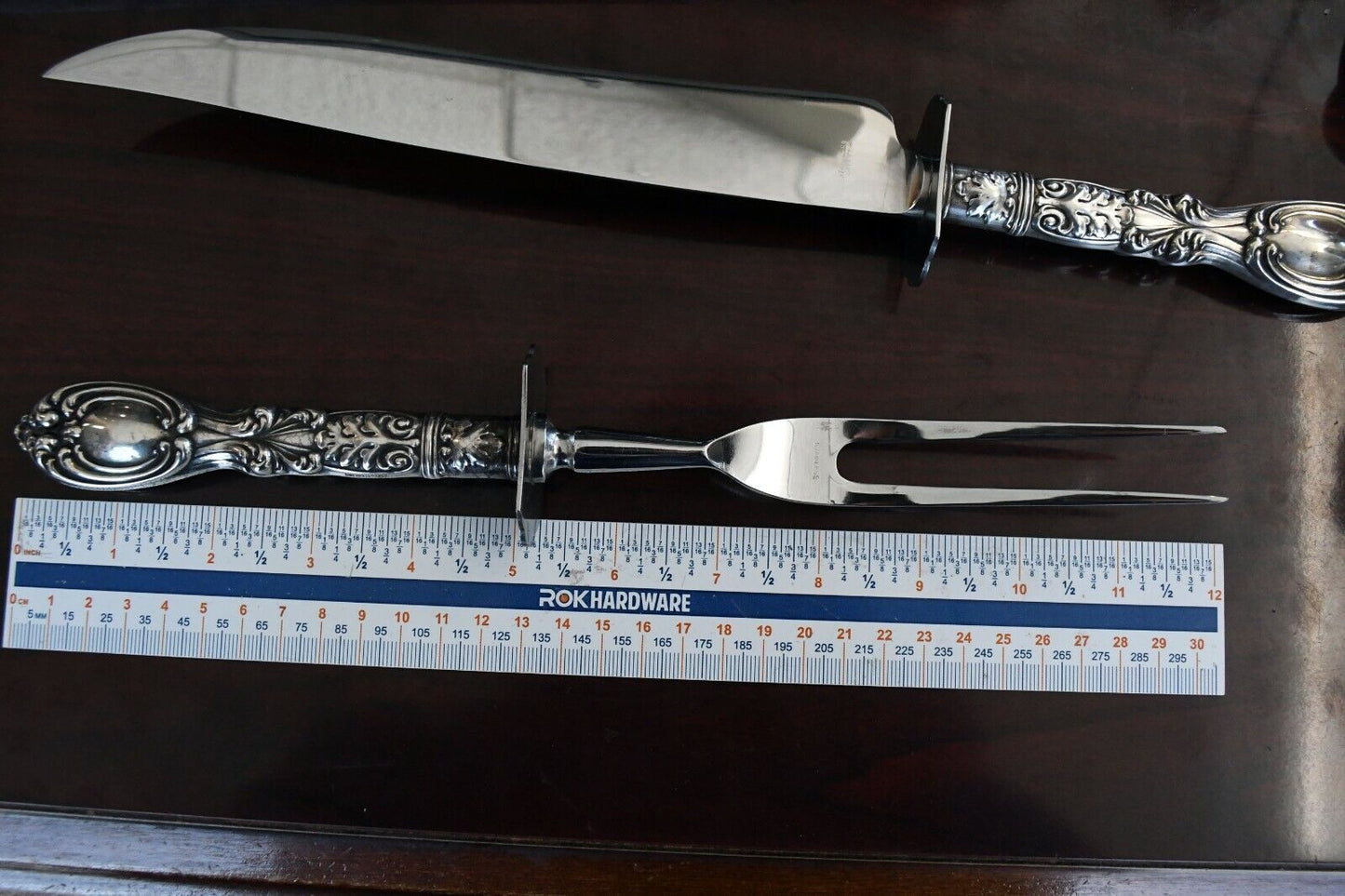 Victoria Florence by Frank Whiting Sterling/Stainless Carving Fork & Knife Set