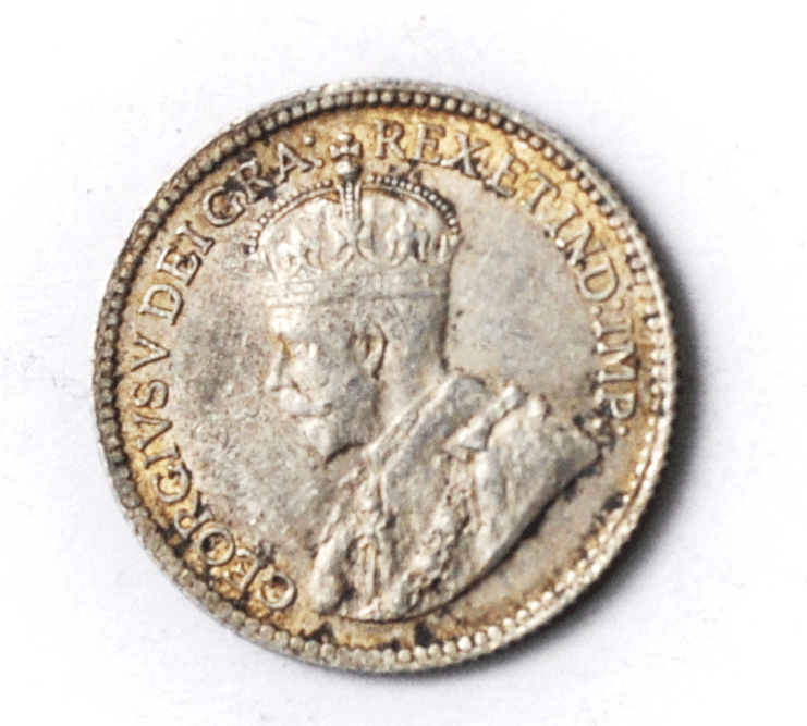 1919 Canada 5 Five Cents Silver Half Dime KM# 22