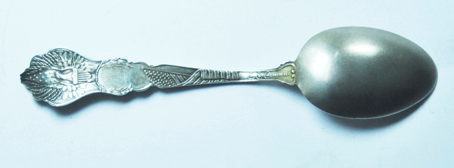 Paye & Baker New Court House Erie Kansas Sterling Silver Souvenir Spoon 5.25"